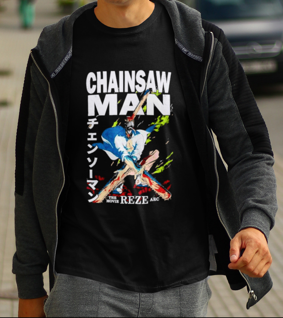 Chainsaw Man Movie Reze Arc Splatter Bold Japanese T-Shirt