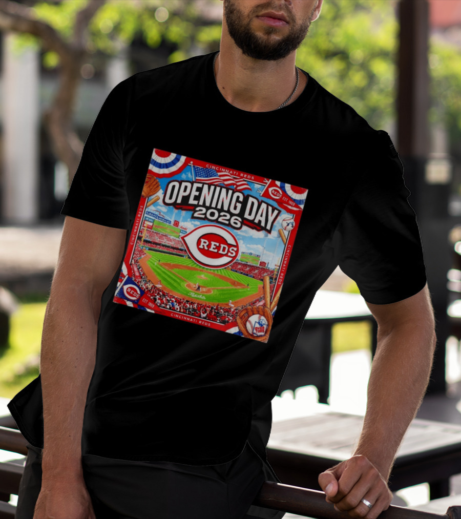 Cincinnati Reds Opening Day 2026 Great American Ball Park Baseball Celebration T-Shirt