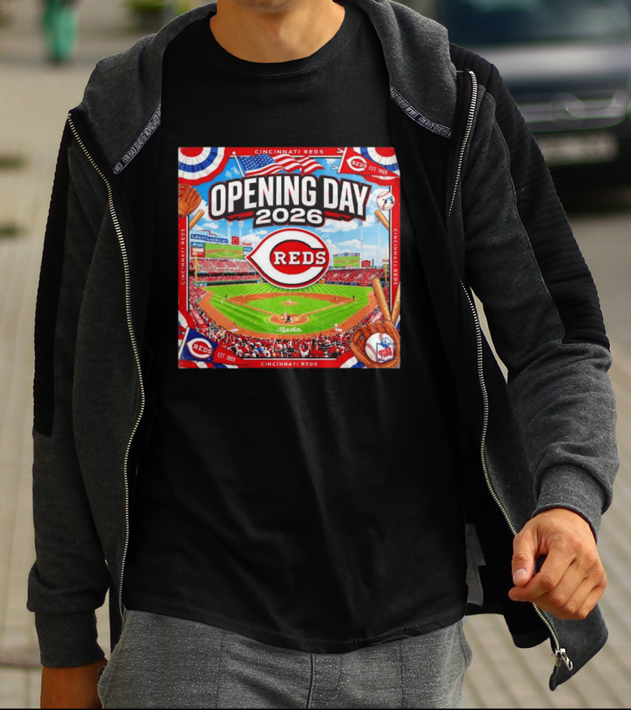 Cincinnati Reds Opening Day 2026 Great American Ball Park Baseball Celebration T-Shirt