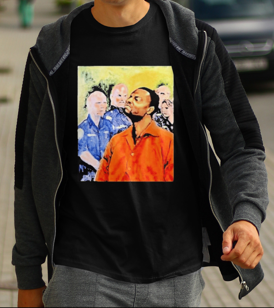 Rodney Hilton Jr Cloutfishing Artwork With Police Officers T-Shirt