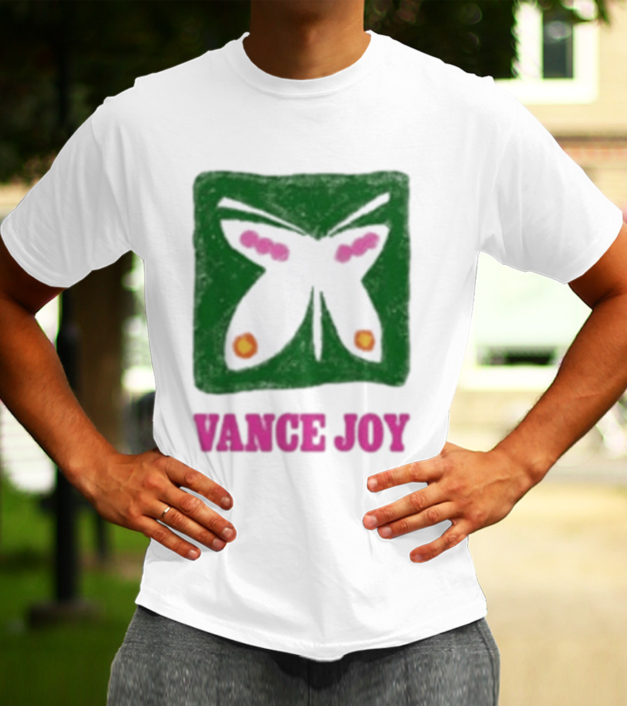 Vance Joy Butterfly Green Pink White T-Shirt