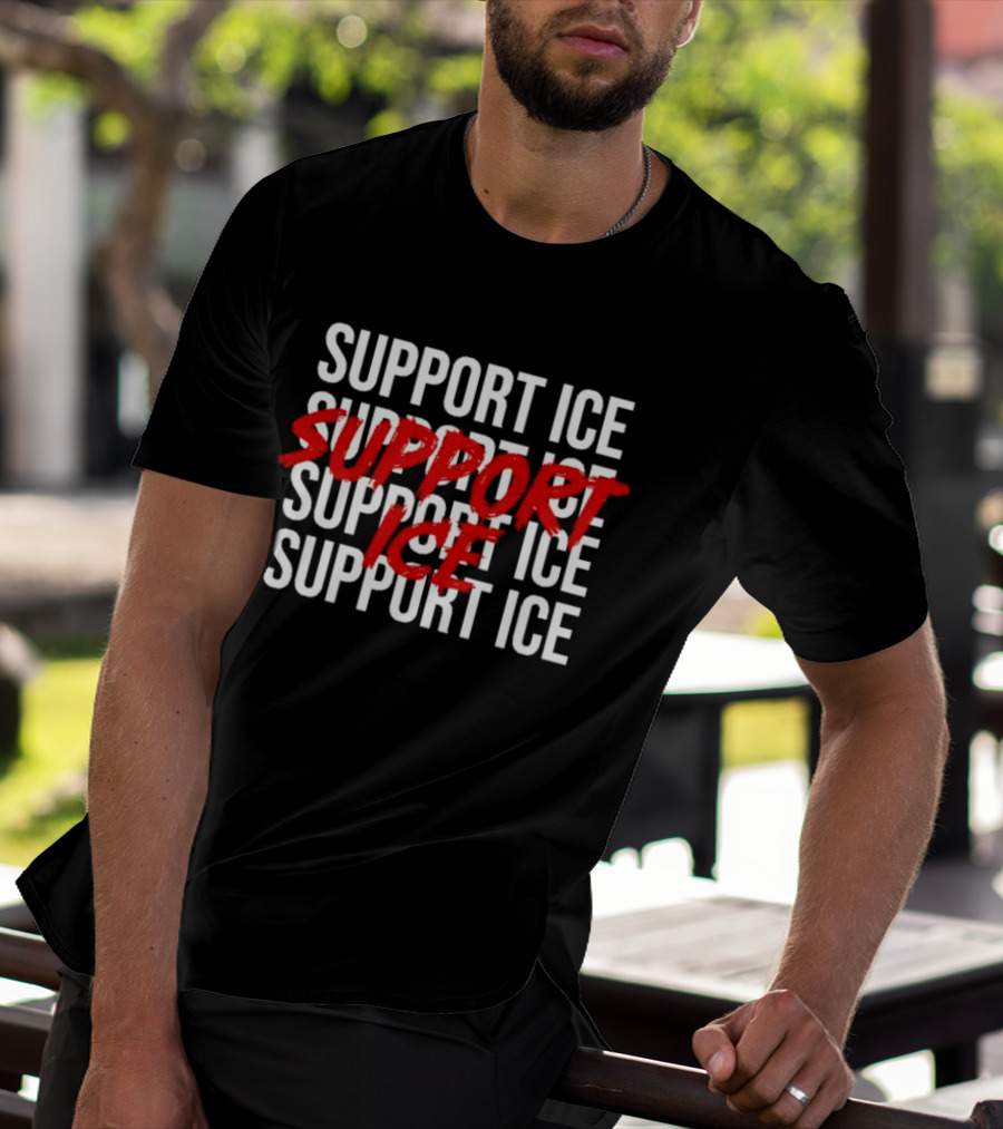 Support Ice Bold Statement Repeated T-Shirt