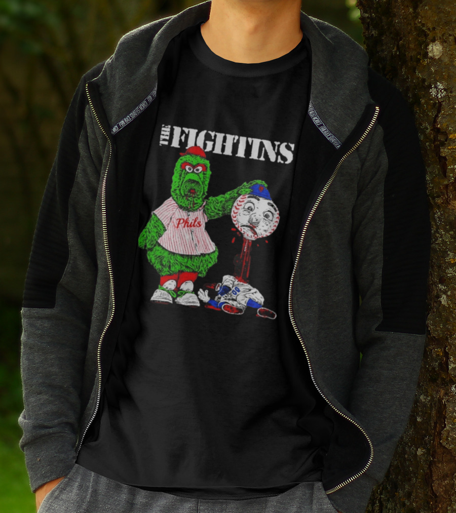 The Fightins Phillie Phanatic Philadelphia Phillies Holding Mr. Met T-Shirt