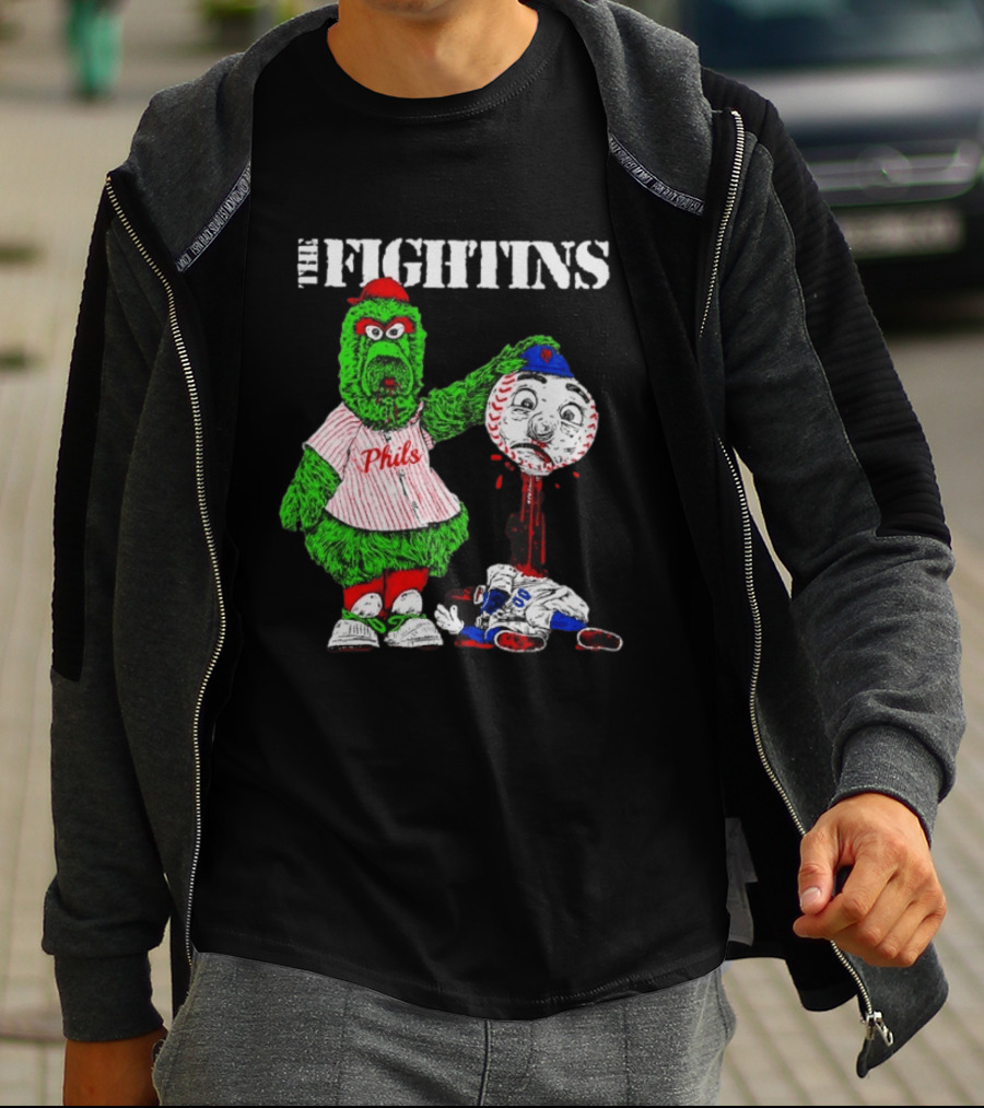 The Fightins Phillie Phanatic Philadelphia Phillies Holding Mr. Met T-Shirt