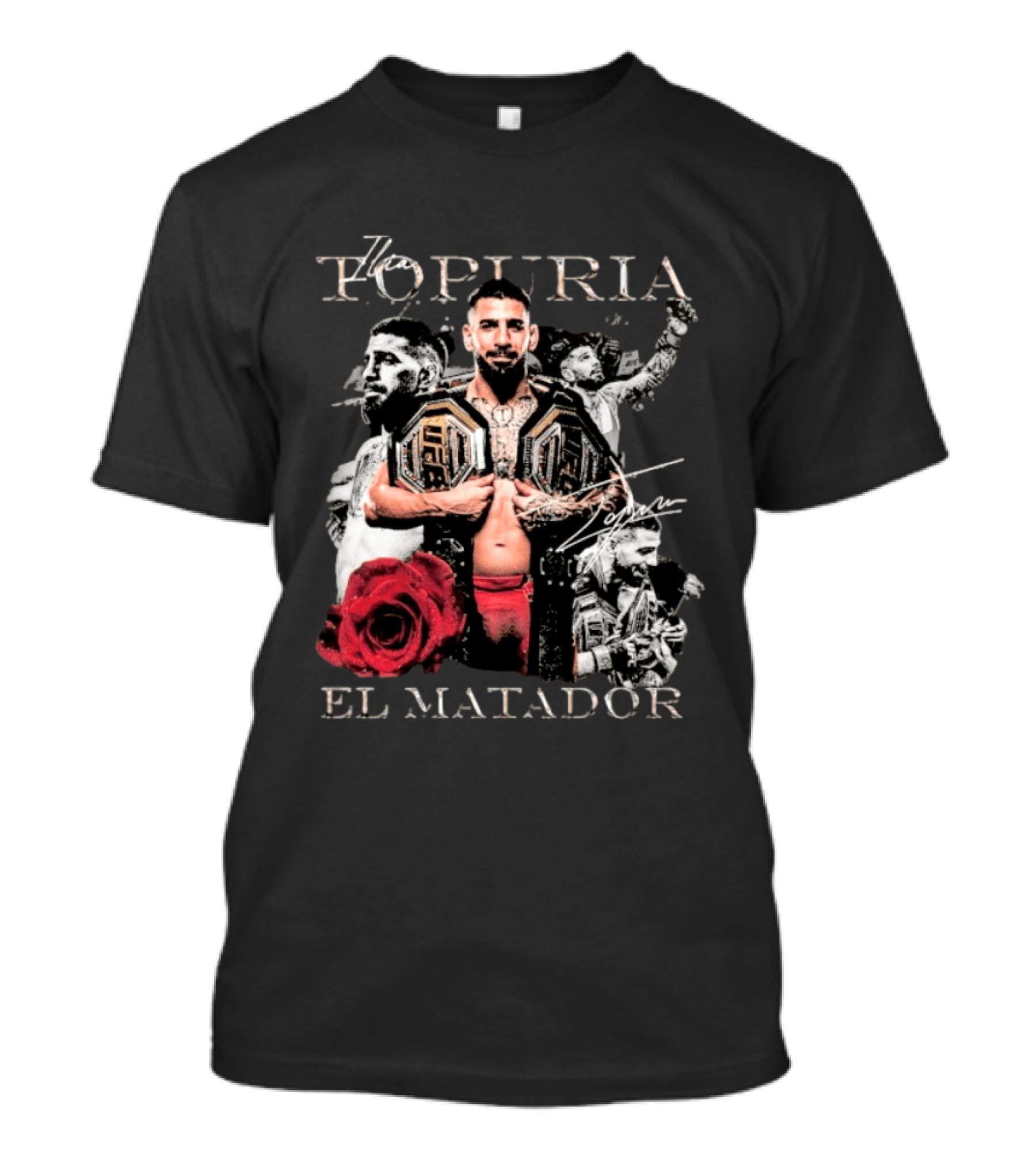 Topuria El Matador Ilia UFC Fighter With Championship Belt Concept T-Shirt