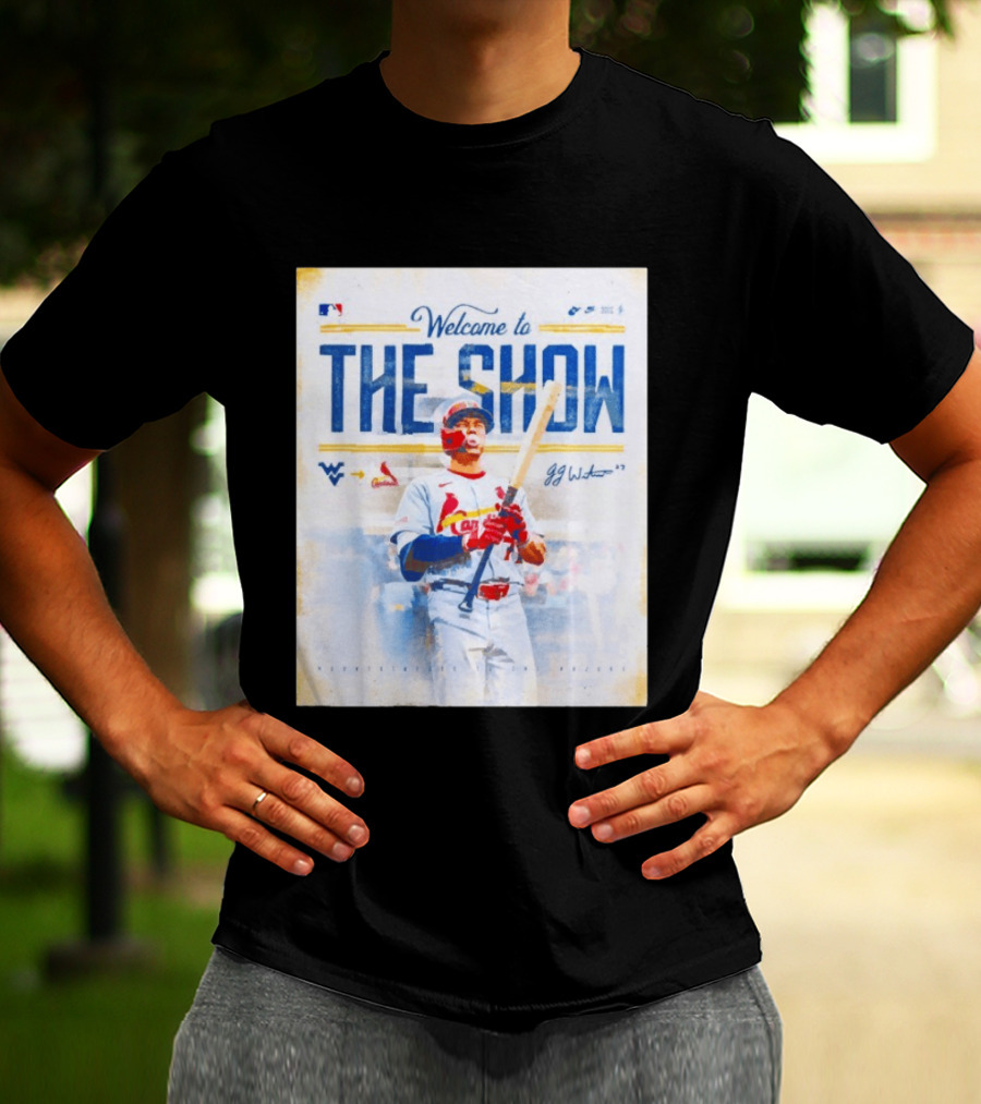 Welcome To The Show JJ Wetherholt St. Louis Cardinals MLB WVU Baseball T-Shirt