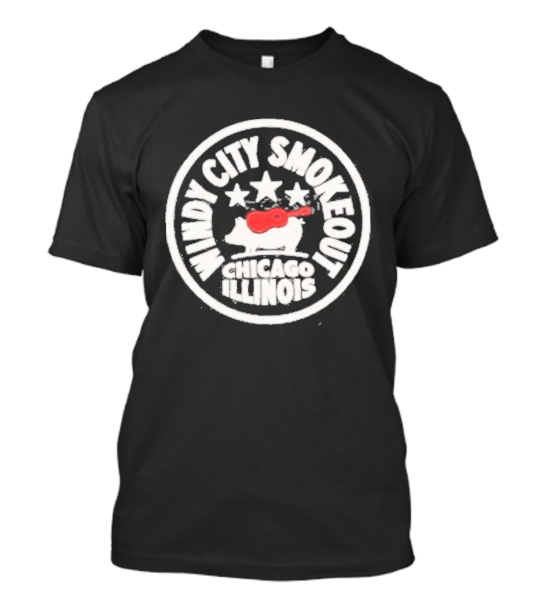 Windy City Smokeout Chicago Illinois Pig Guitar Stars T-Shirt