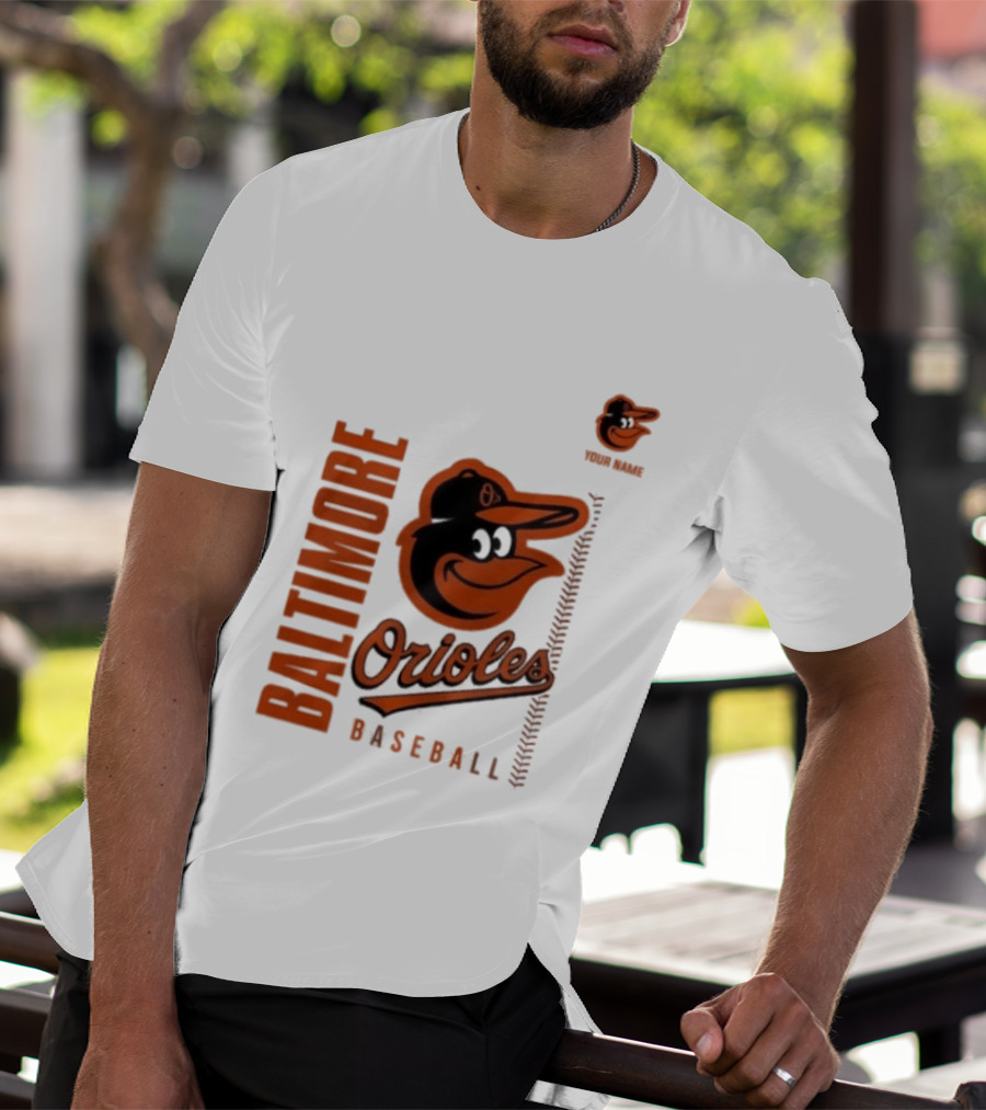 Baltimore Orioles Baseball Team Logo With Mascot Bird T-Shirt