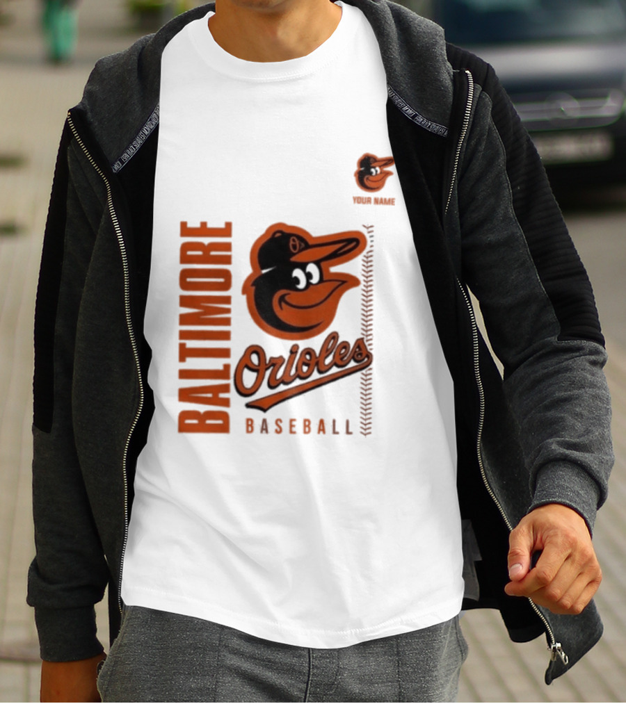 Baltimore Orioles Baseball Team Logo With Mascot Bird T-Shirt
