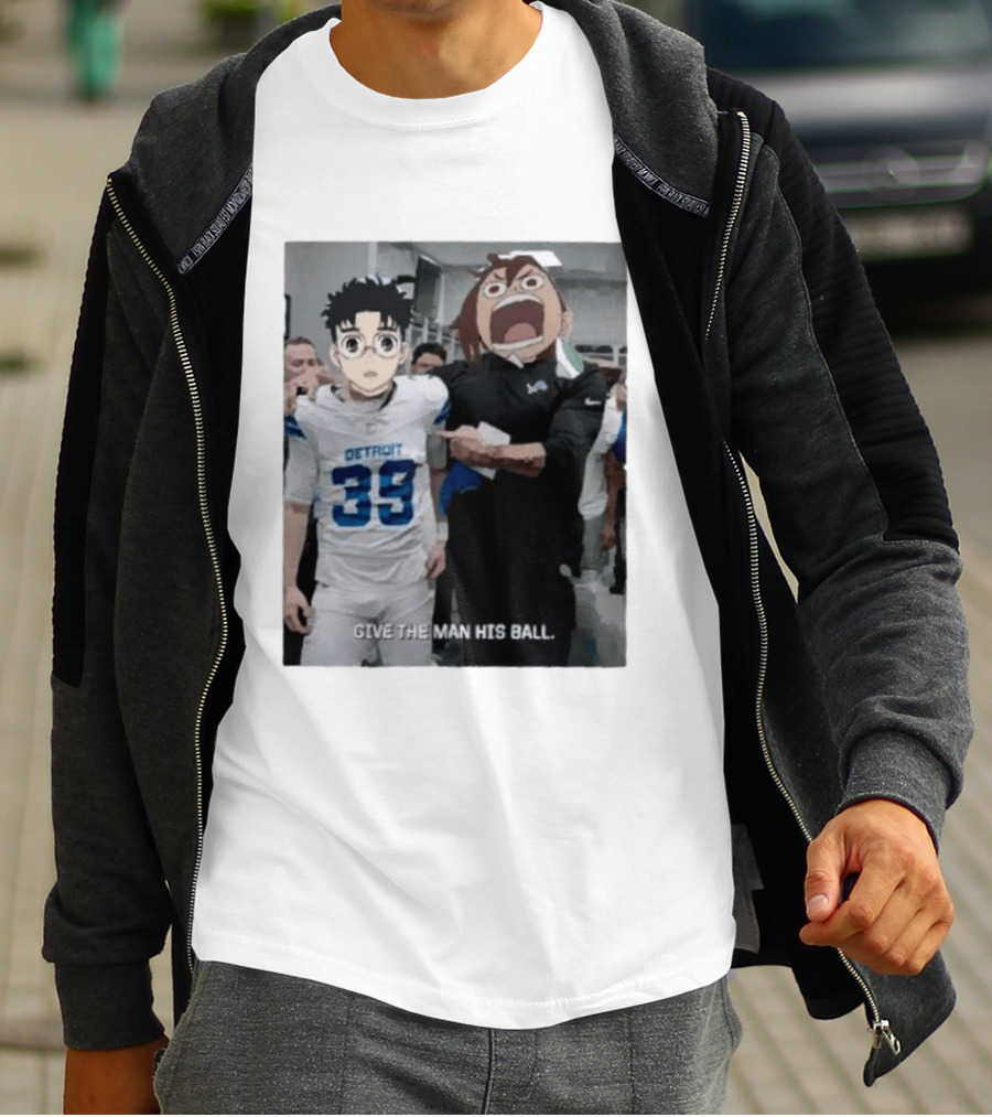 Detroit Lions Anime Give The Man His Ball T-Shirt