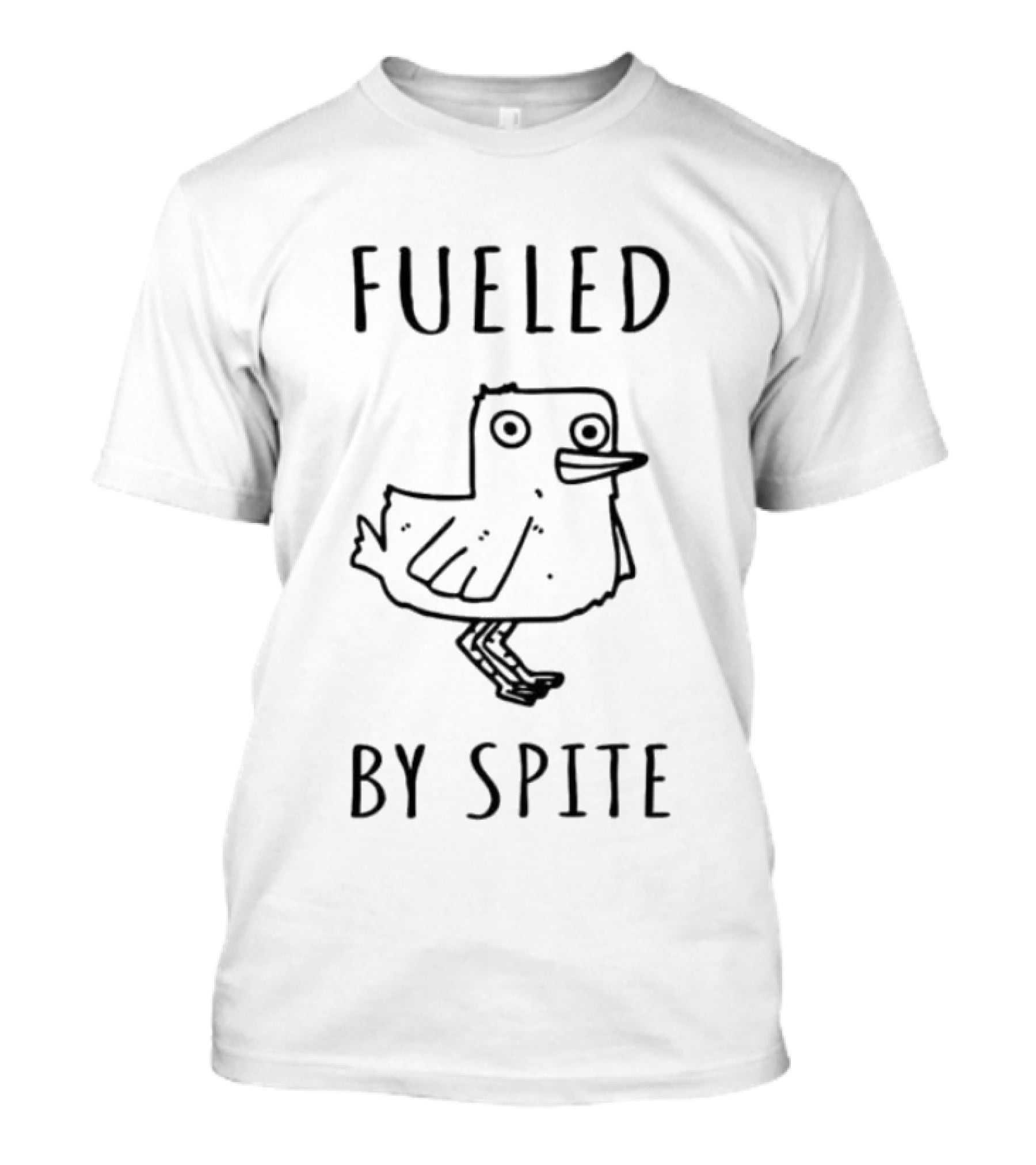 Fueled By Spite Funny Bird Doodle Drawing T-Shirt