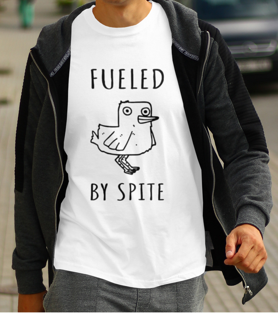 Fueled By Spite Funny Bird Doodle Drawing T-Shirt