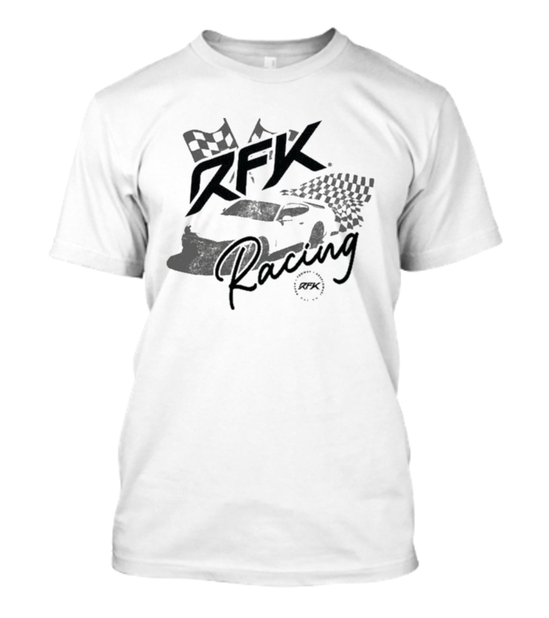 RFK Racing Tribe Co Racecar Checkered Flags T-Shirt