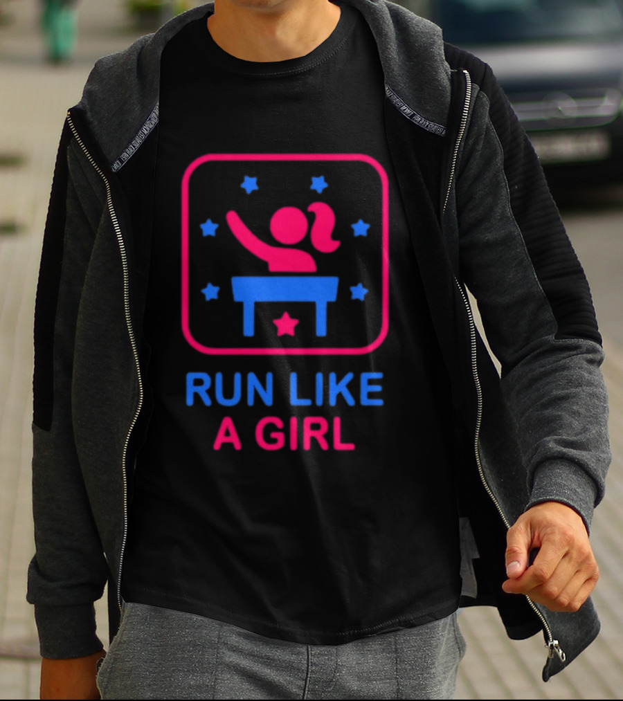 Run Like A Girl Happy Women's History Month Empowerment Stars T-Shirt