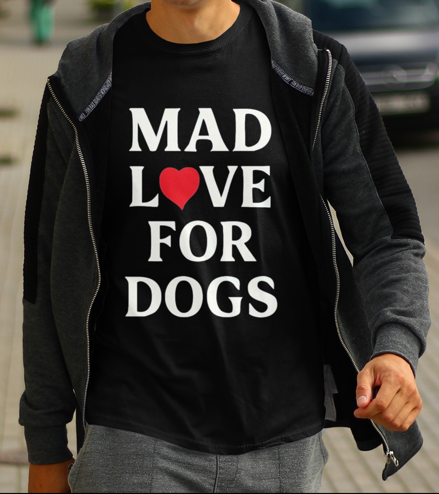Mad Love For Dogs Heart Zanden T-Shirt