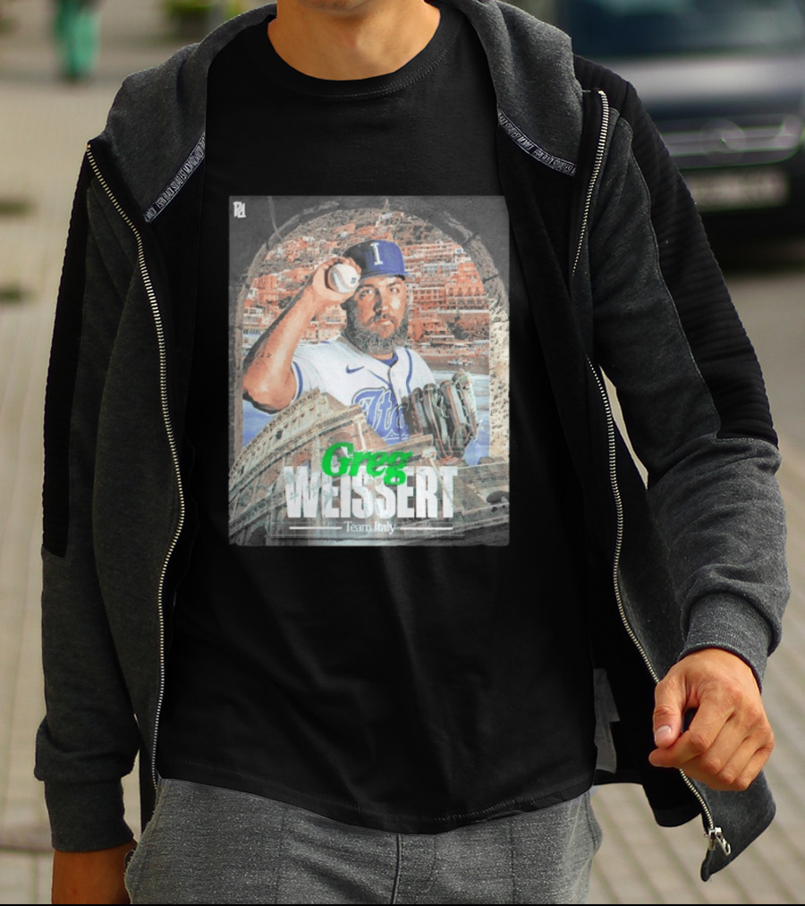Greg Weissert Italy Pitcher Blue Colosseum Baseball Player T-Shirt