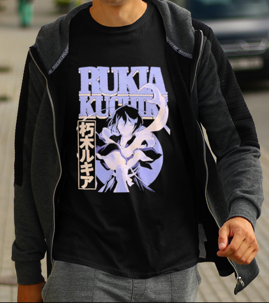 Bleach Rukia Kuchiki Anime Character Illustration Japanese T-Shirt
