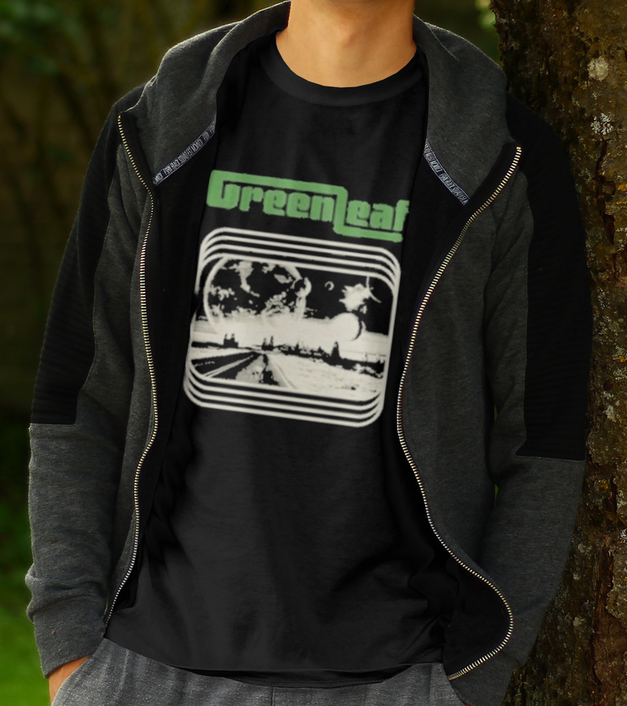Greenleaf Black Space Scenic Globe With Railway Tracks T-Shirt