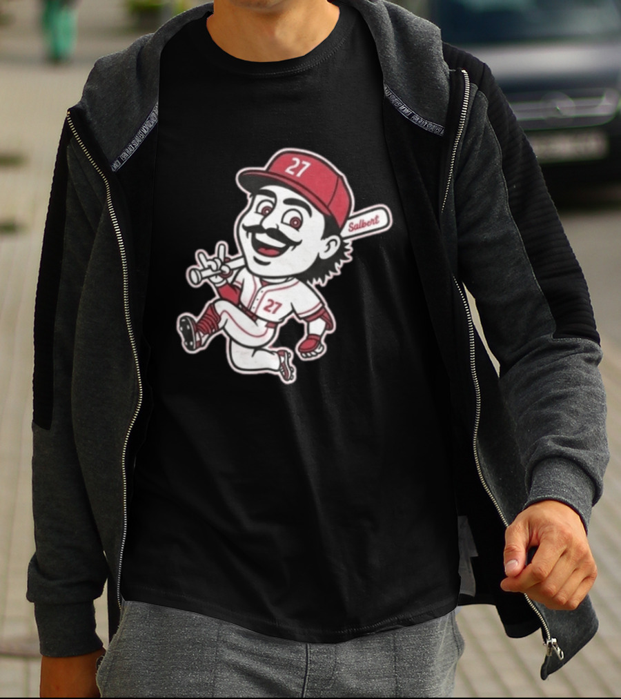 Sal Stewart Cartoon Baseball Character Number 27 Salbert T-Shirt