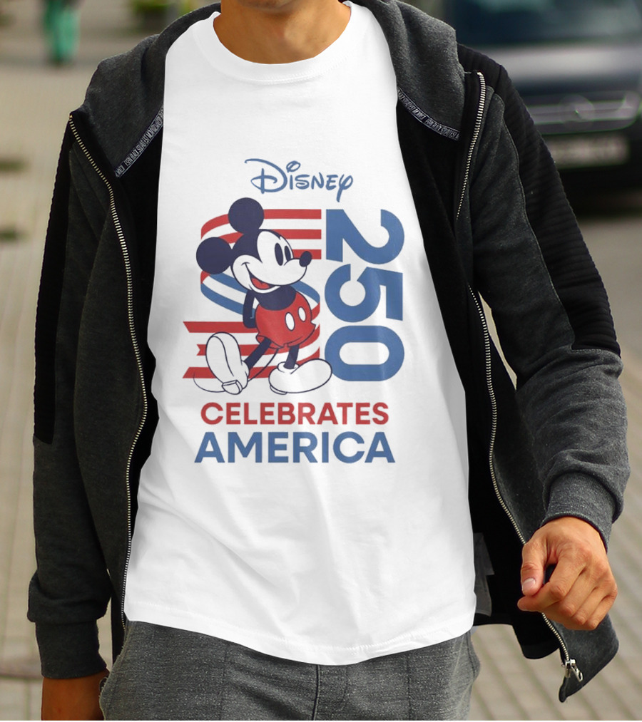 Disney Celebrates America Mickey Mouse 250 USA Patriotic Vibe T-Shirt