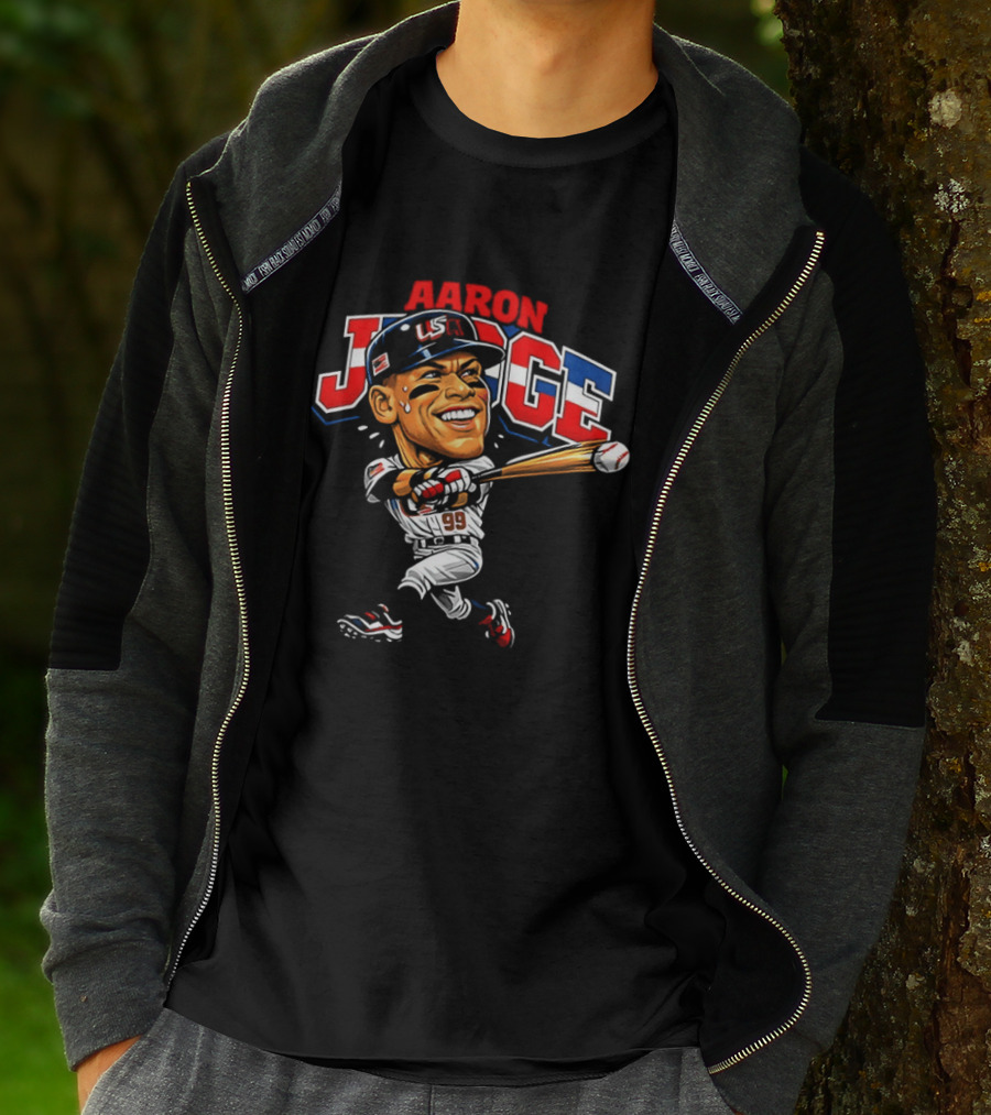 Aaron Judge USA Baseball Classic Swinging Caricature 99 T-Shirt