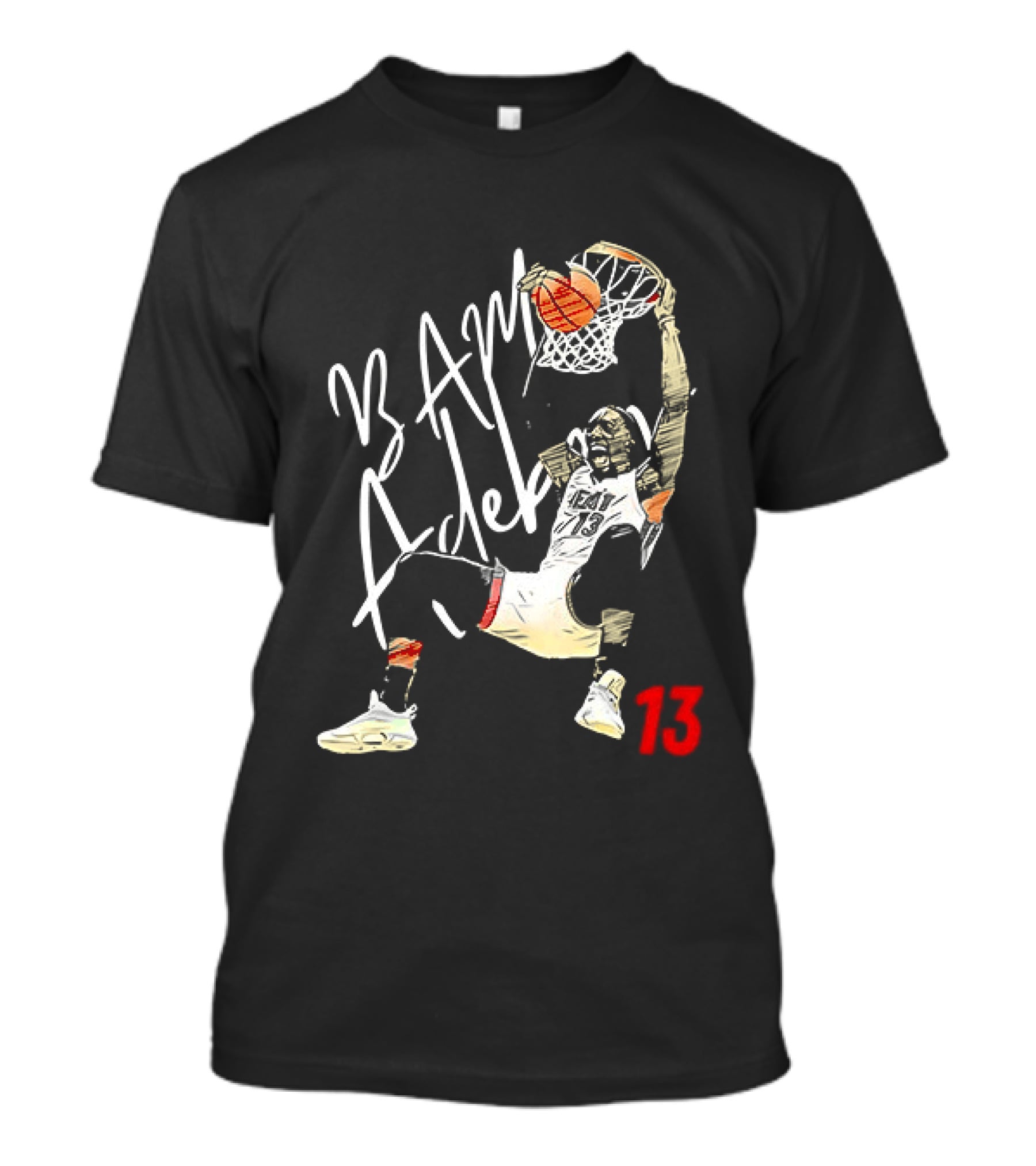 Bam Adebayo Dunking 13 Miami Basketball Player Fan Gear T-Shirt