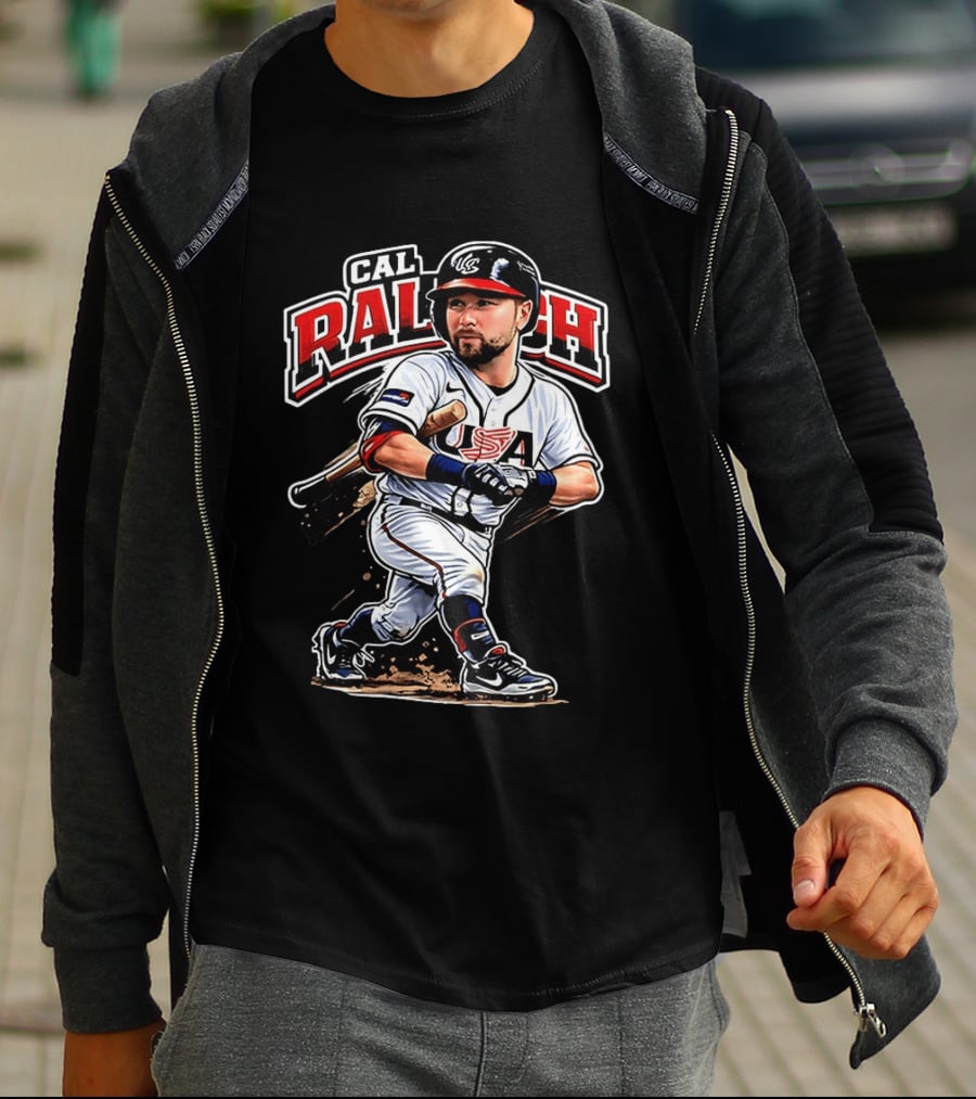 Cal Raleigh USA Baseball Classic Team Player Caricature T-Shirt