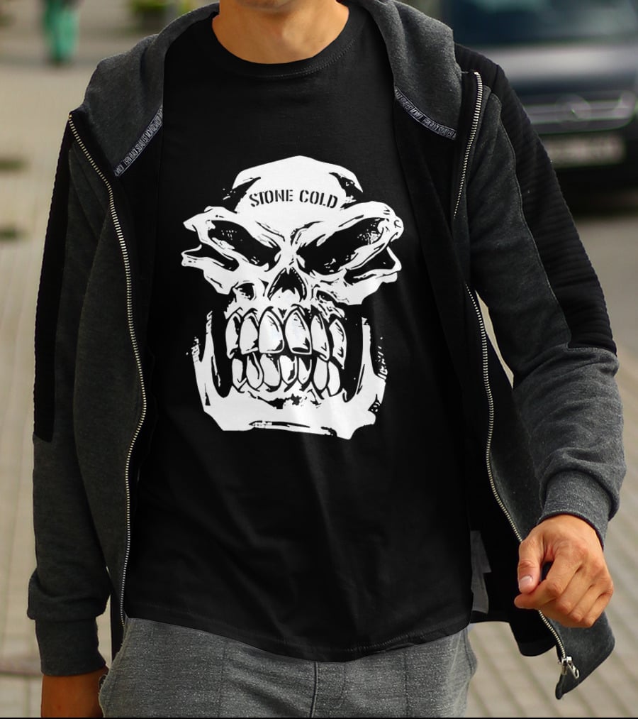 Stone Cold Steve Austin Hellraiser Skull Snow Wash T-Shirt