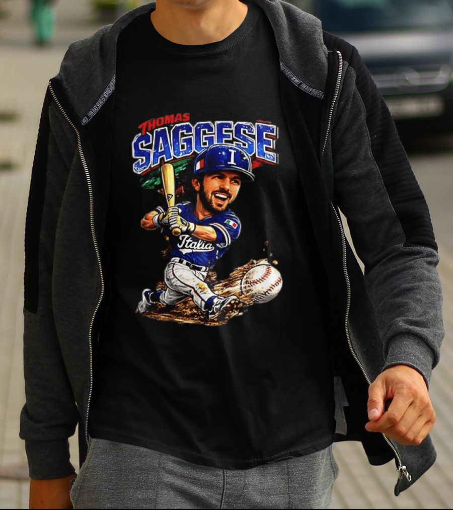 Thomas Saggese Italy Italia Baseball Classic Caricature T-Shirt