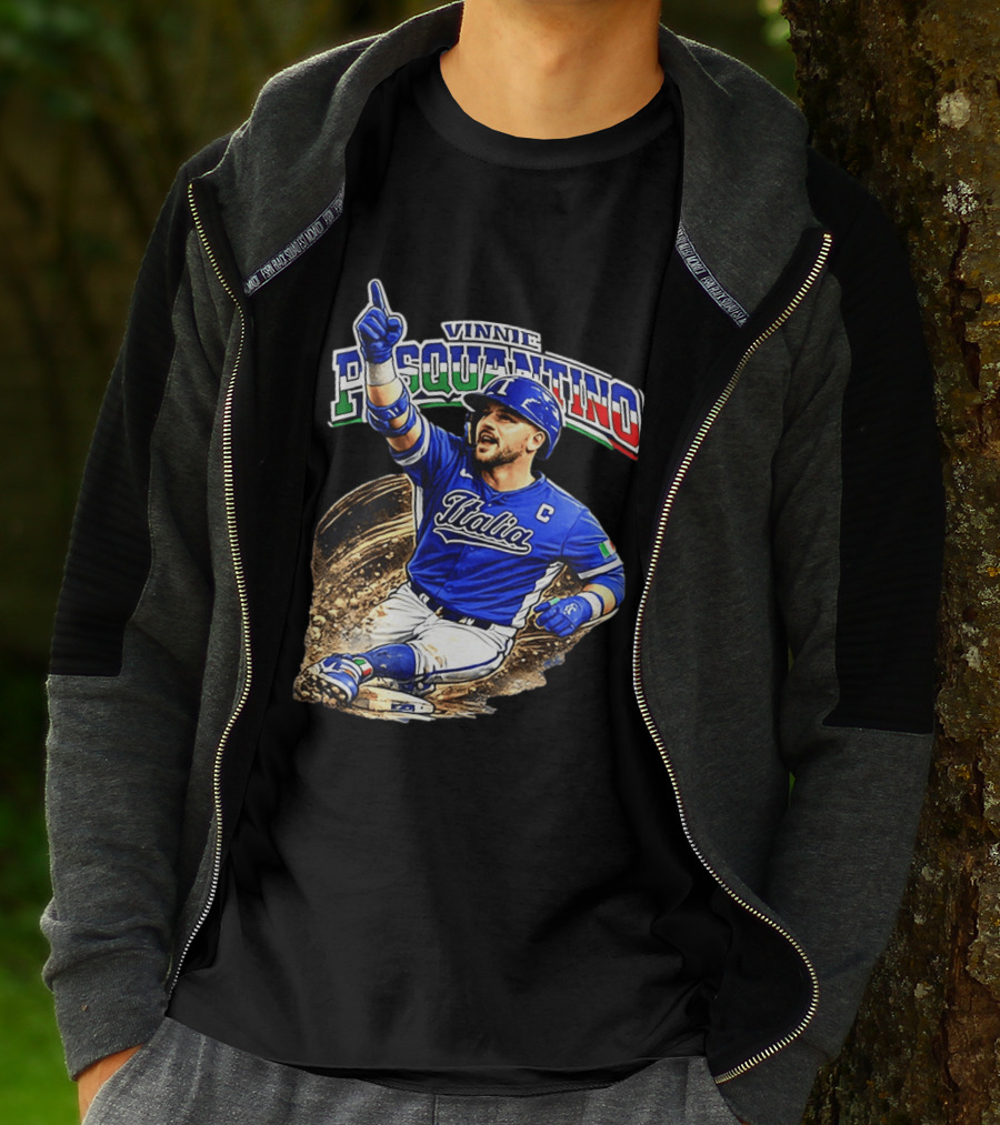 Vinnie Pasquantino Italy Baseball Classic Caricature Italia Jersey Celebration T-Shirt