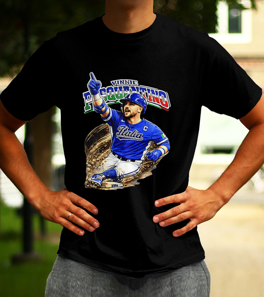 Vinnie Pasquantino Italy Baseball Classic Caricature Italia Jersey Celebration T-Shirt