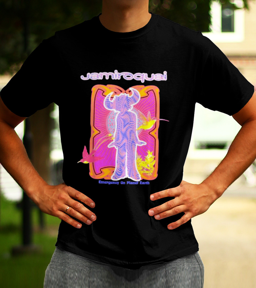 Jamiroquai Emergency On Planet Earth Psychedelic Vibrant Hummingbird T-Shirt