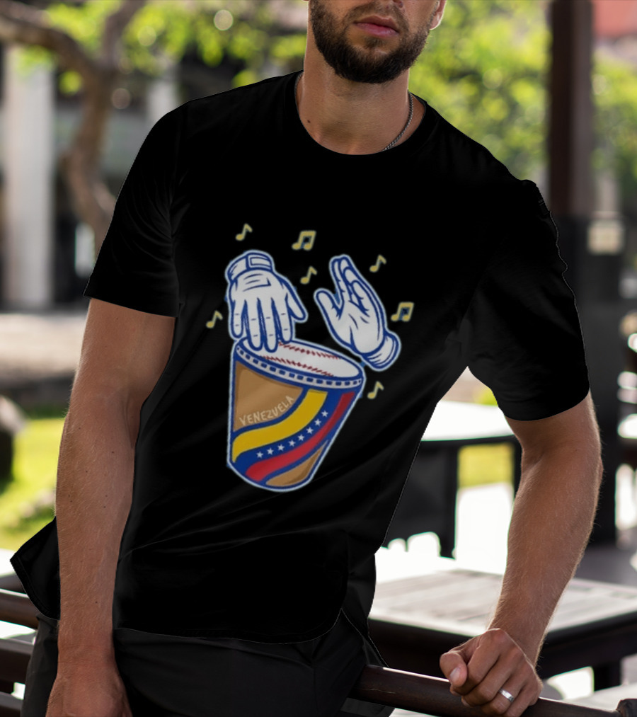 Willson Contreras Venezuela Baseball Tambor Musical Notes T-Shirt