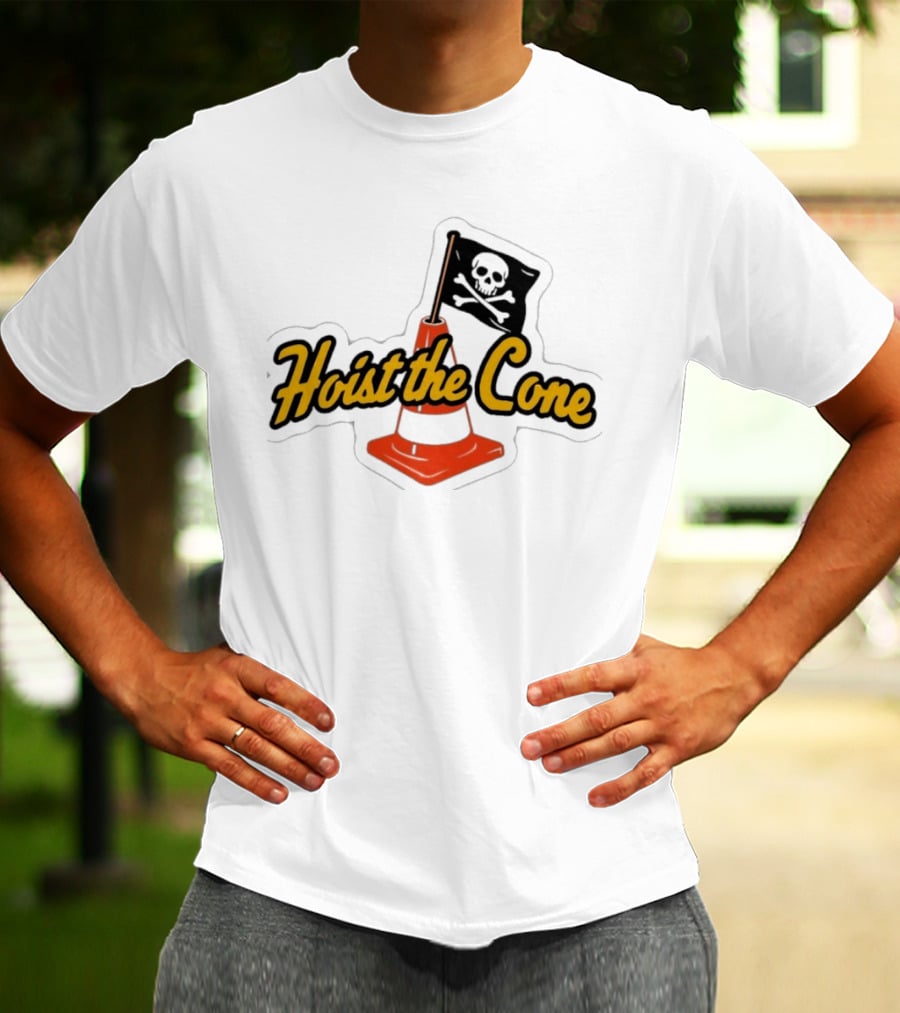 Hoist The Cone Skull Flag Orange Traffic Cone T-Shirt