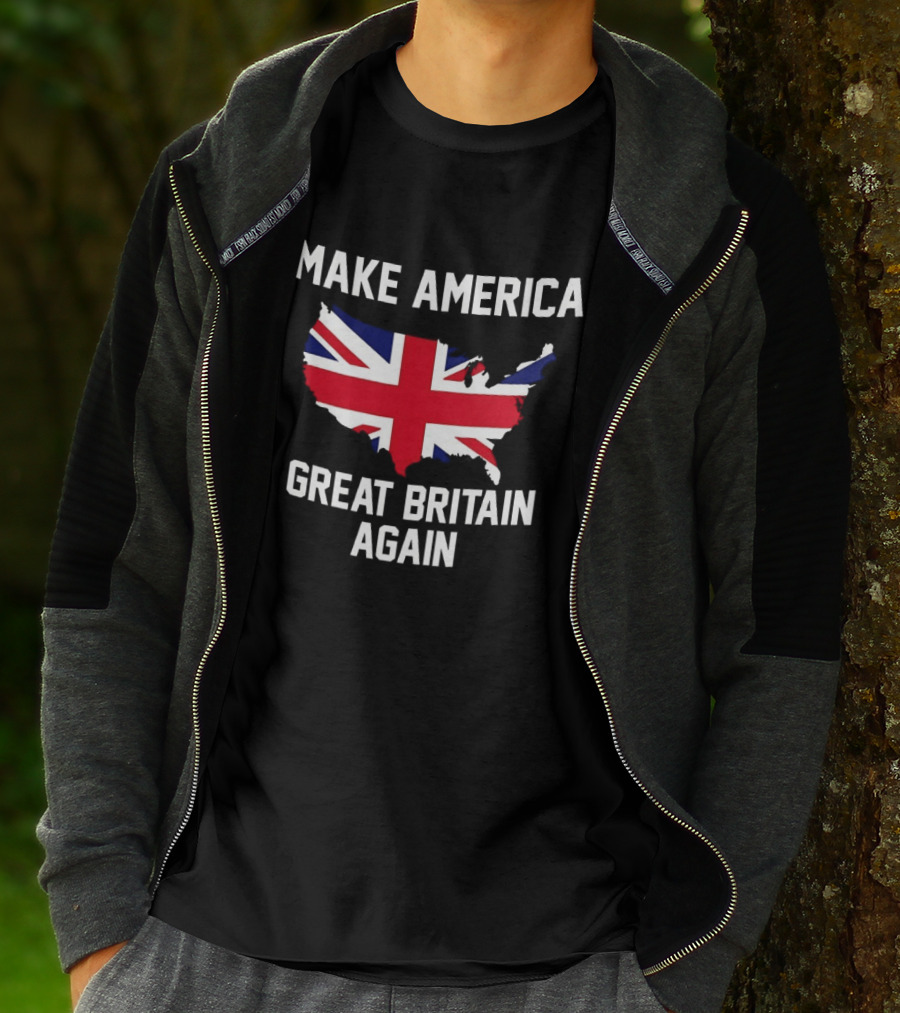 Make America Great Britain Again Union Jack USA Map T-Shirt