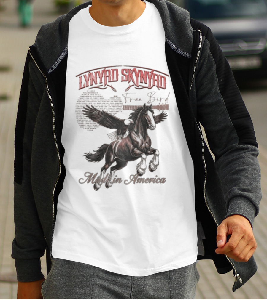 Lynyrd Skynyrd Free Bird Made In America Pegasus Flying T-Shirt