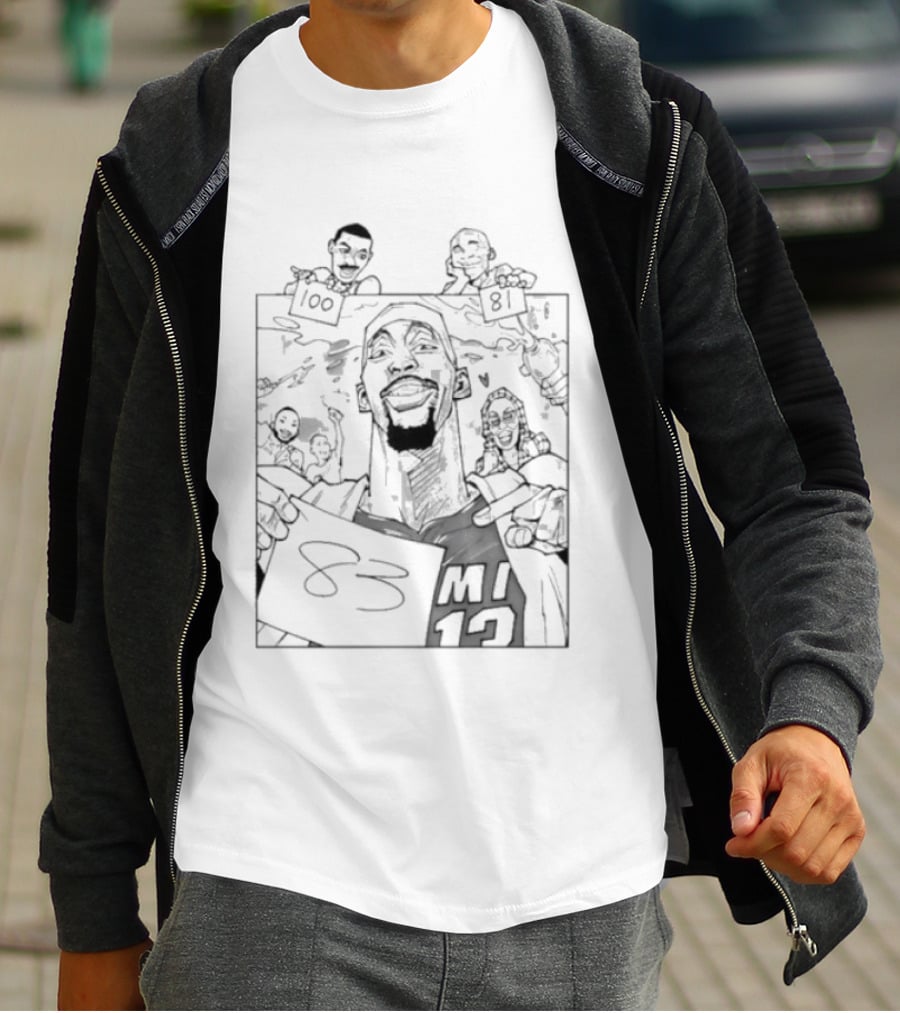 NBA Bam Adebayo 100 Wilt Chamberlain 81 Kobe Bryant 83 MI 13 Celebrate T-Shirt