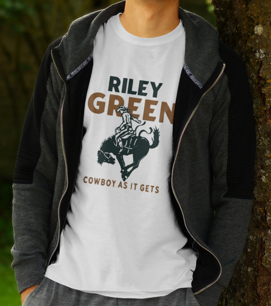 Riley Green Cowboy As It Gets Bronco Rider T-Shirt