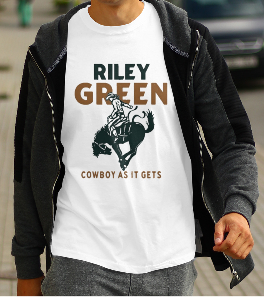 Riley Green Cowboy As It Gets Bronco Rider T-Shirt