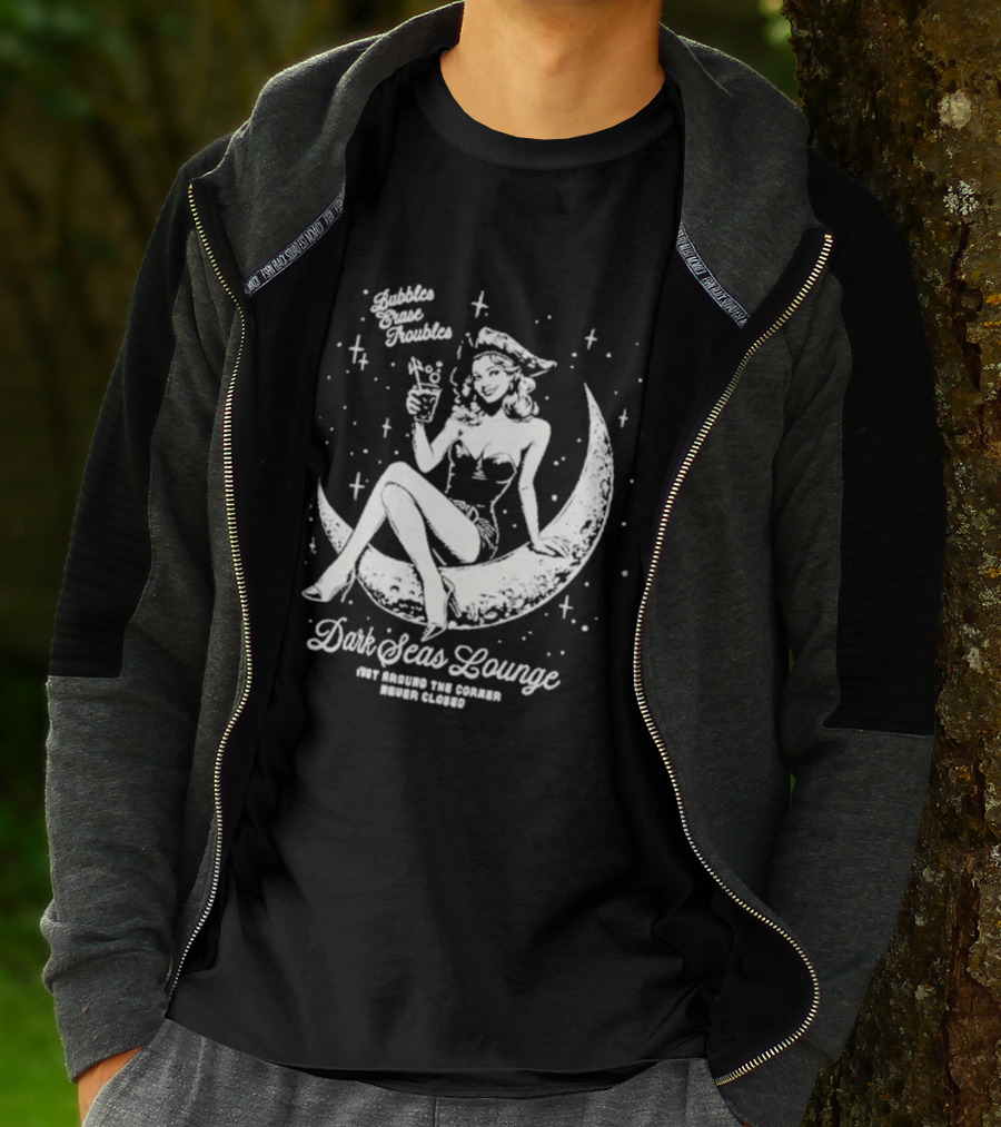 Dark Seas Lounge Hot Since The Summer Moon Maiden Cosmic Cocktails T-Shirt