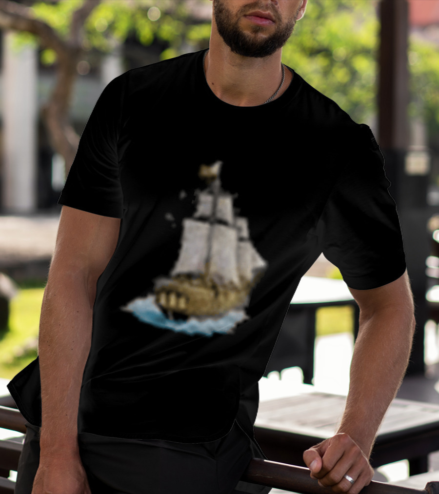 Johnny Blue Skies Dark Clouds Mutiny Midnight Ship Adventure T-Shirt