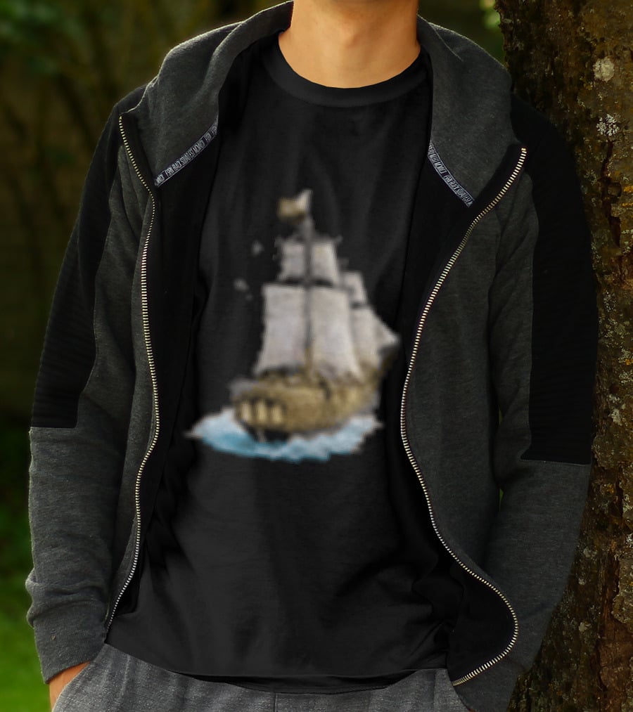 Johnny Blue Skies Dark Clouds Mutiny Midnight Ship Adventure T-Shirt