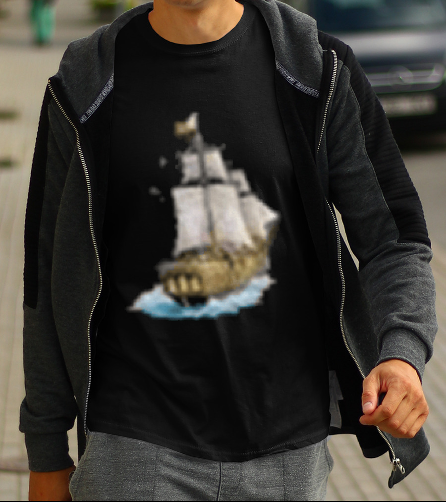 Johnny Blue Skies Dark Clouds Mutiny Midnight Ship Adventure T-Shirt