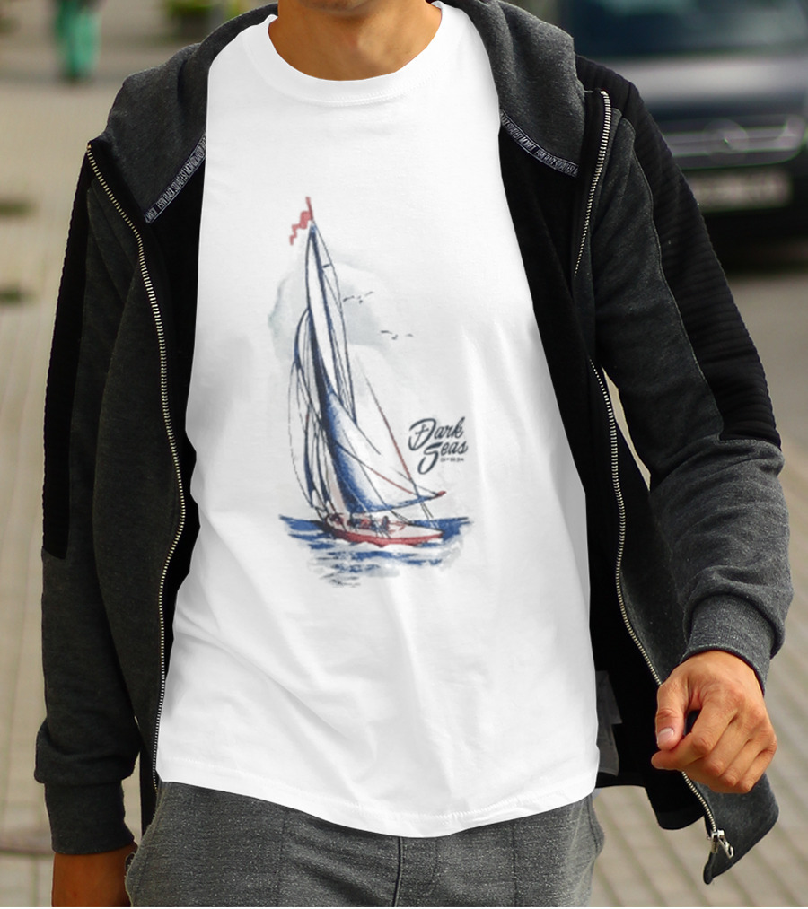 Dark Seas Smooth Sails Sailboat Nautical Adventure T-Shirt