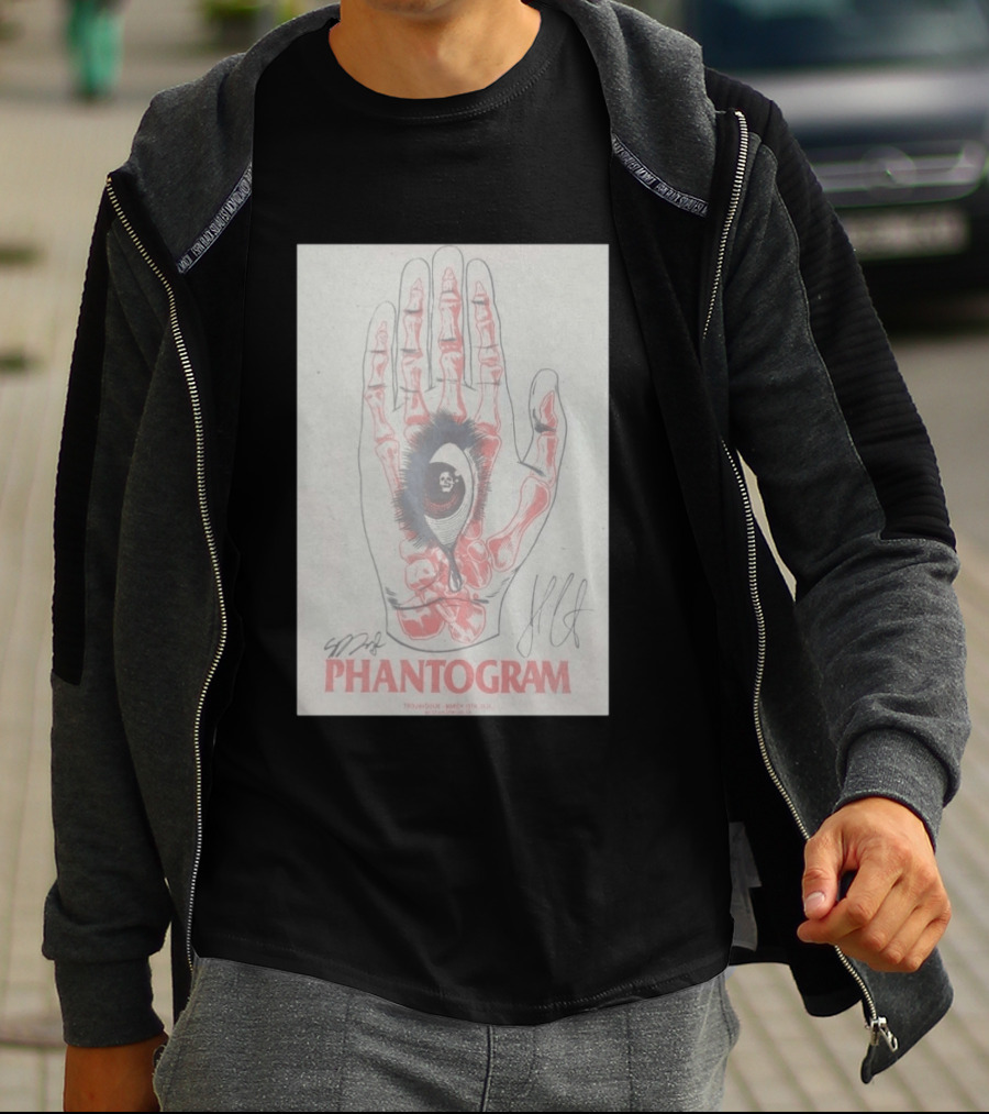Phantogram Signed Hand And Eye Art Troubadour March 13 2026 West Hollywood CA T-Shirt