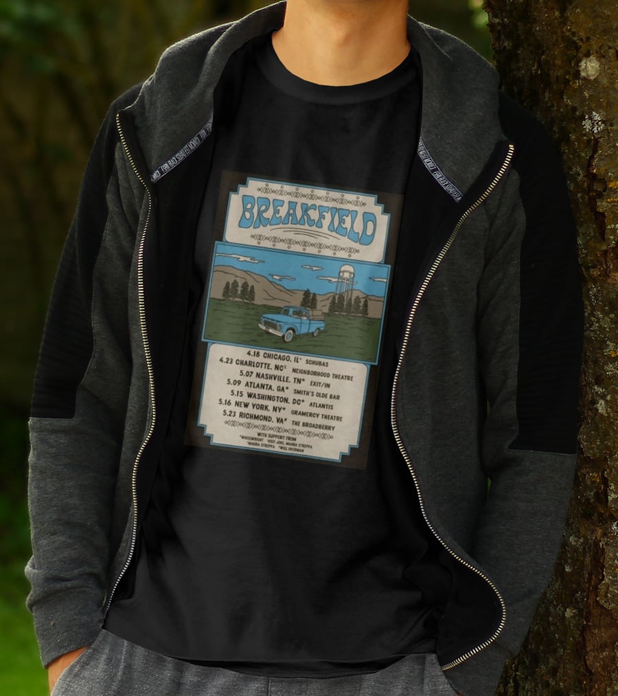 Breakfield 2026 Spring Tour Dates With Classic Truck And Scenic Landscape T-Shirt