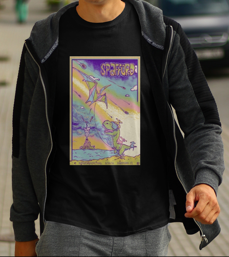 Spafford 3/15/14 Infinity Music Hall Hartford CT Dinosaur Kite T-Shirt