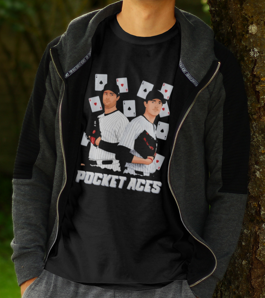 Max Fried Gerrit Cole New York Yankees MLB Pocket Aces Baseball Cards T-Shirt