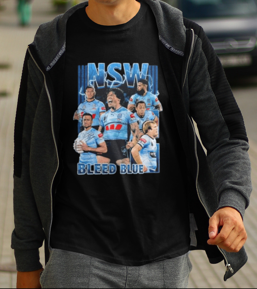 NSW Origin Rugby League Bleed Blue Players Team Sportswear T-Shirt