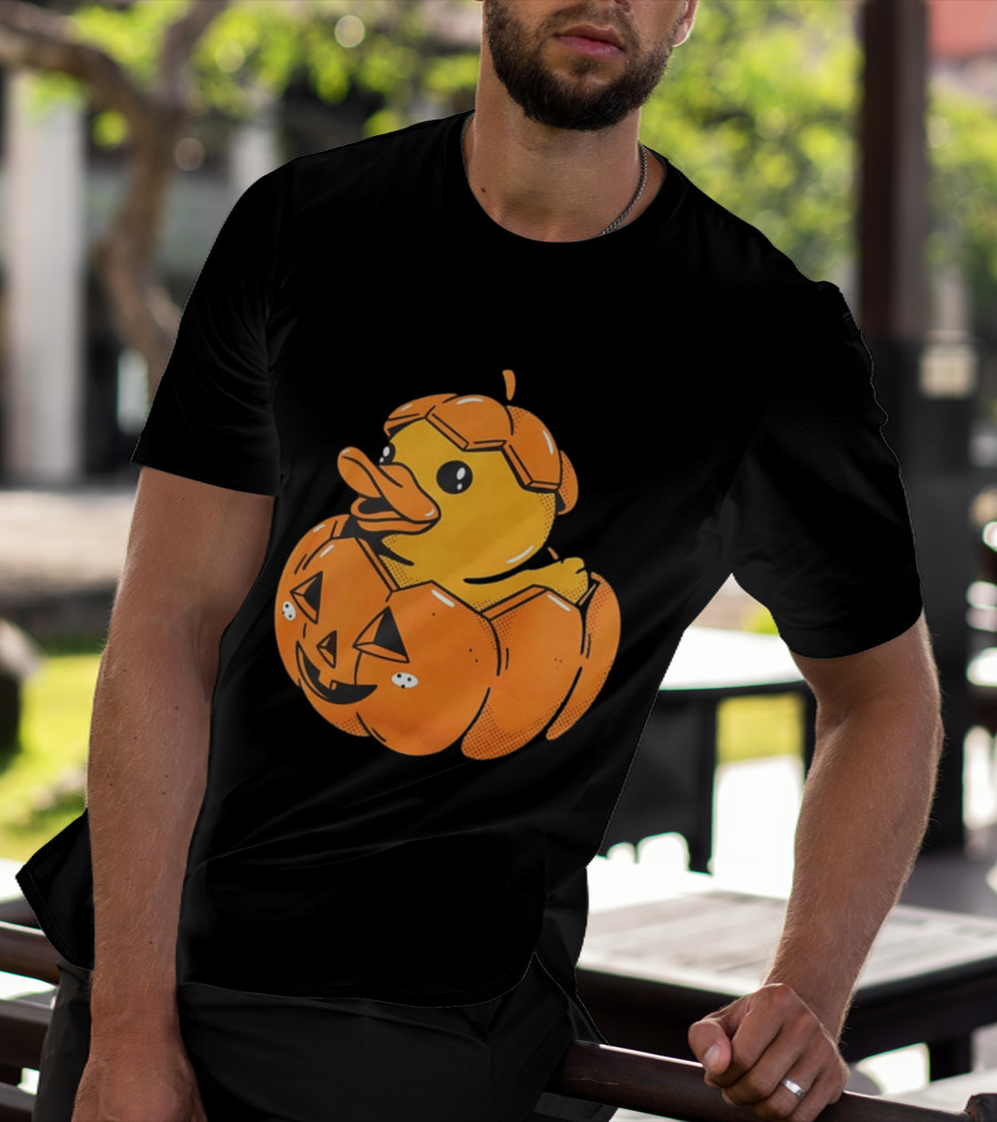 Rubber Duck Pumpkin Halloween Jack O' Lantern T-Shirt
